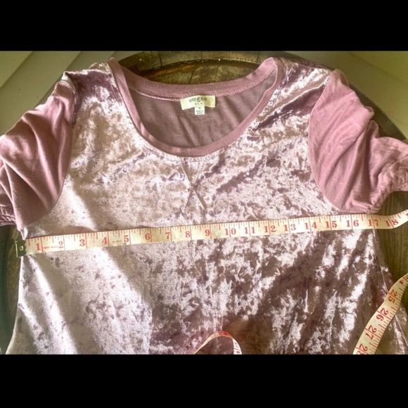 Umgee Crushed Velvet Dusty Rose Bohemian Top Cinch Draw String Sleeves Sz Small - Picture 5 of 12